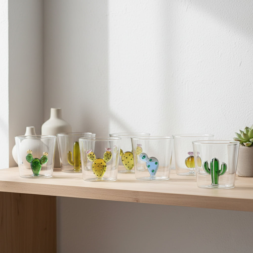 Ichendorf Desert Plants vasos y jarras con cactus en vidrio