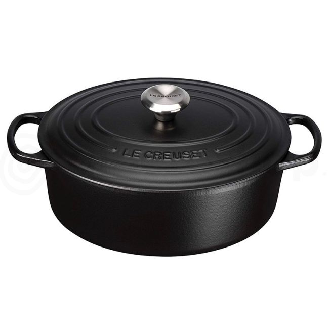 Le Creuset Cocotte Evolution Oval Cast Iron Casserole cm 35 Matt Black