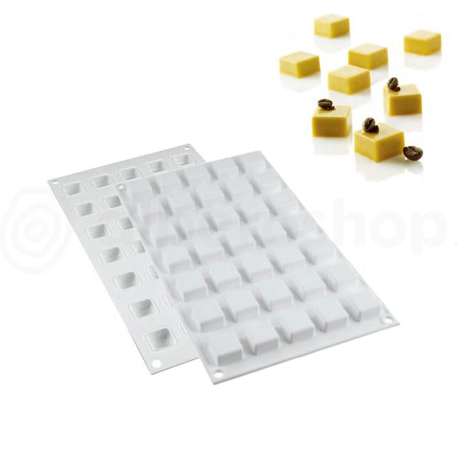 Silikomart Micro Square 5 ml Moule Silicone Antiadhésif Blanc