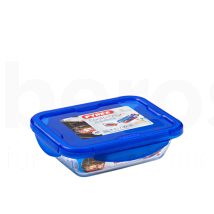 Pyrex Cook&Go Teglia Multiuso Rettangolare con Coperchio Ermetico, Vetro,  TrasparenteYBlu, 20 x 15 x 5 cm, 1 pz. : : Casa e cucina