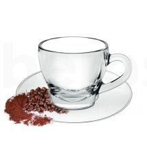 Tasse/sous tasse à café en verre Passalacqua